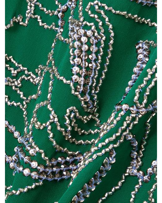 Dries Van Noten Green Embellished Silk-Crepe Camisole