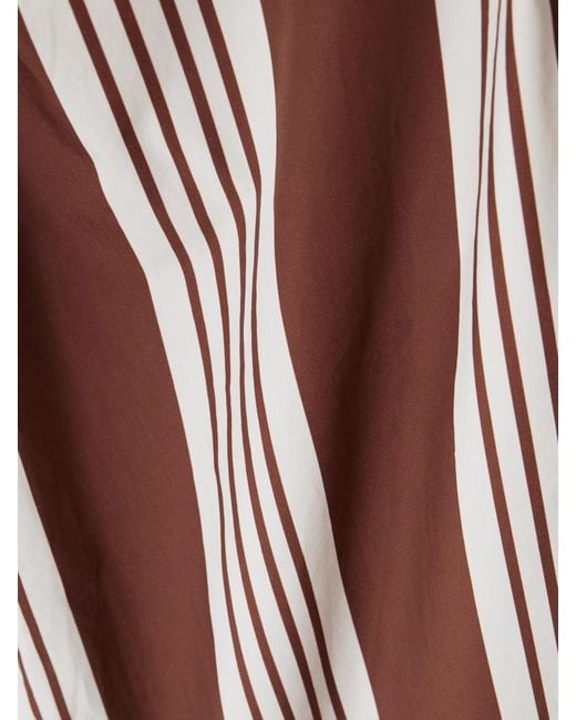 Posse Red Rosie Tie-Detailed Striped Cotton Mini Dress