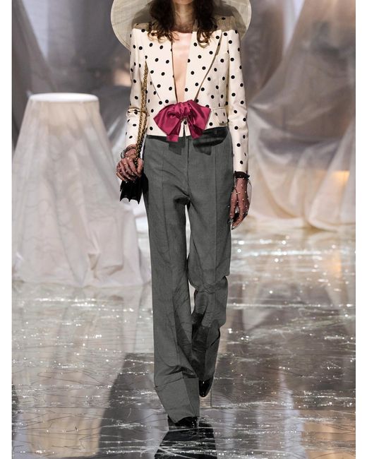Valentino Garavani Gray Wool-Twill Straight-Leg Pants