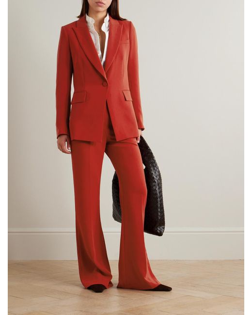 Veronica Beard Red Long And Lean Dickey Crepe Blazer