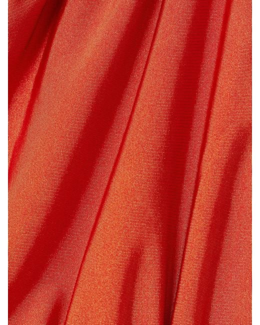SARA CRISTINA Red Bahia Pearl-Embellished Stretch-Econyl Halterneck Bikini