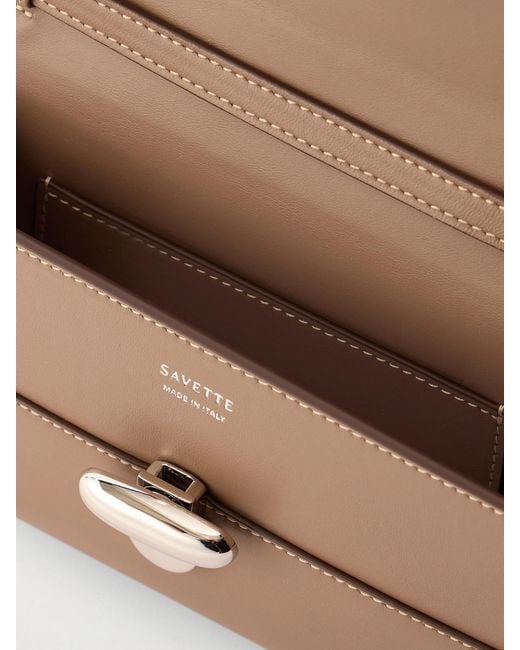 SAVETTE Natural Symmetry Mini Leather Shoulder Bag