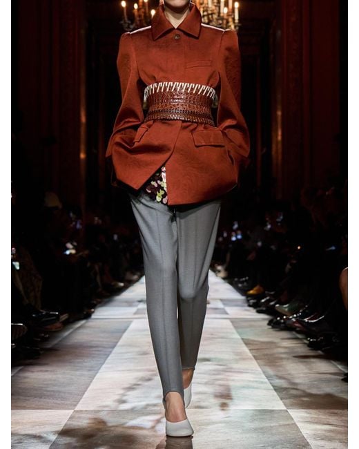 Dries Van Noten Brown Blazer Aus Crêpe Mit Prägungen