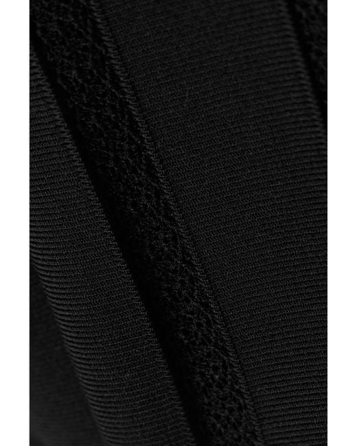 Sea Black Devon Paneled Stretch-Knit Top