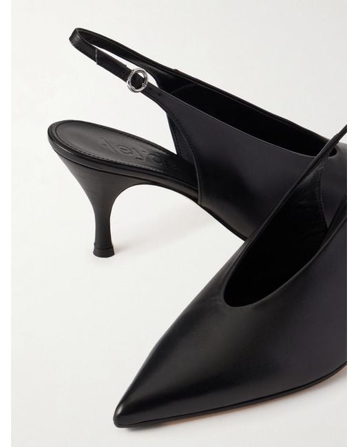 Aeyde Black Carla Slingback-Pumps Aus Leder