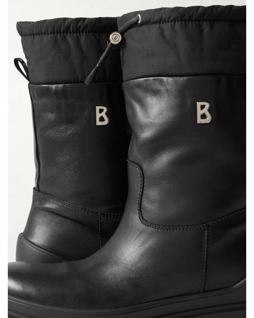 Bogner Black St. Moritz Shell-Trimmed Shearling-Lined Leather Ankle Boots
