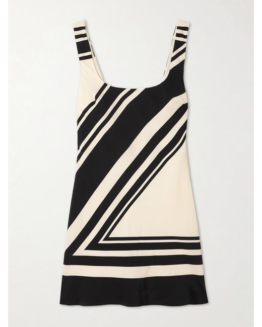Mini-Robe En Crêpe De Chine De Soie Imprimé Pietra Sir en coloris Black
