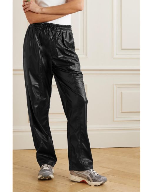 Pantalon Droit En Cuir Synthétique Brina Isabel Marant en coloris Black