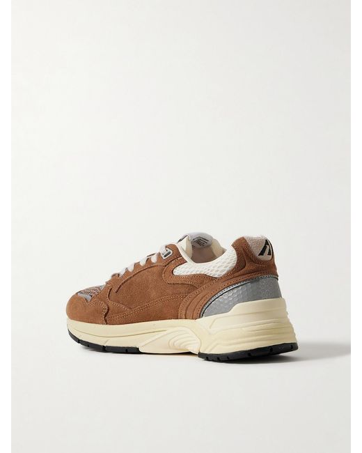 Autry Brown 'Hyperway' Low Top Sneakers With Logo Patch On Side And Tongue