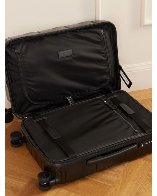 Bottega Veneta Black Odyssey Leather-Trimmed Intrecciato Polycarbonate Carry-On Suitcase