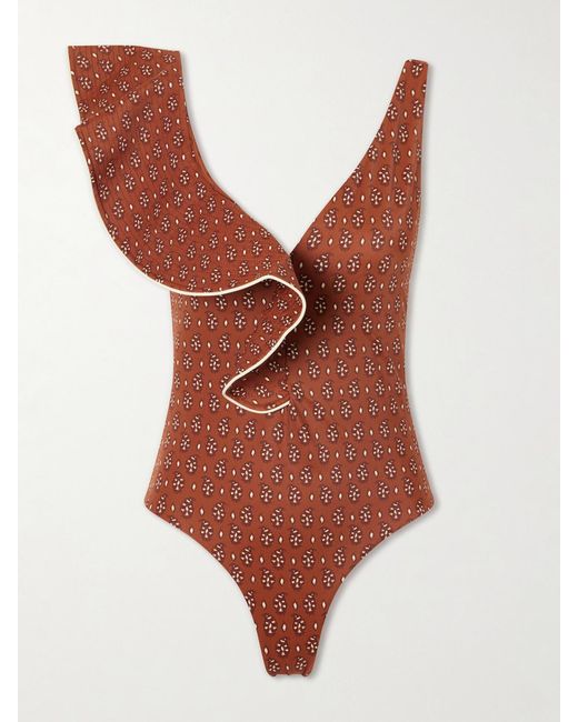 Johanna Ortiz Brown Boleros Printed Recycled Swimsuit