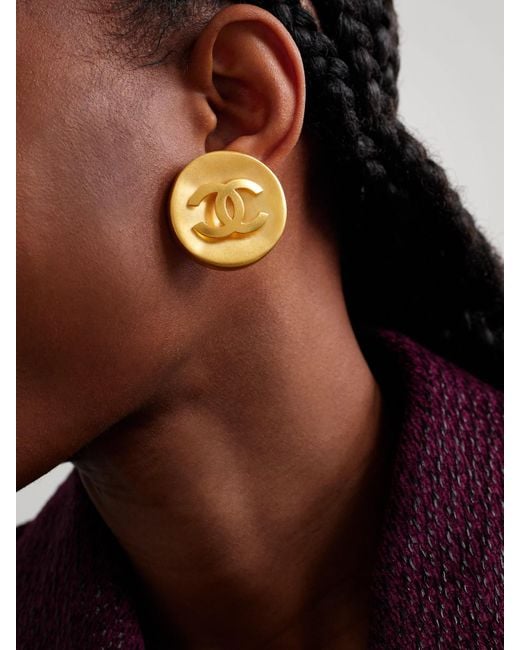 Chanel Metallic Plated Clip Earrings