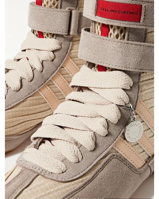 Stella McCartney Pink Rasant 2.0 Vegan And Mesh-Trimmed Canvas High-Top Sneakers