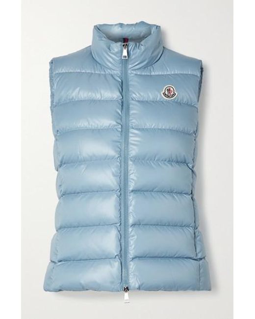 Moncler Ghany Quilted Shell Down Gilet in Blue | Lyst