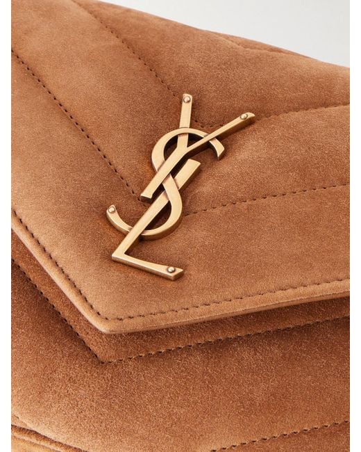 Saint Laurent Brown Lou Lou Small Suede Leather Shoulder Bag