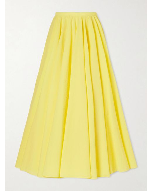 Jacquemus Yellow Paysan Asymmetric Cotton-Blend Crepon Midi Skirt