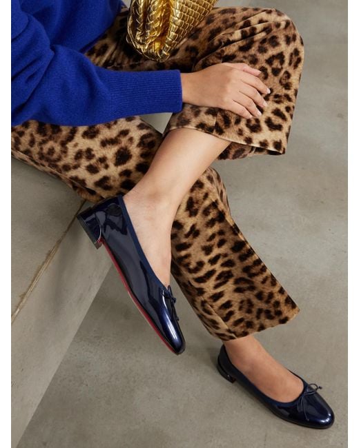 Christian Louboutin Blue Sweetie Jane Patent-Leather Flats