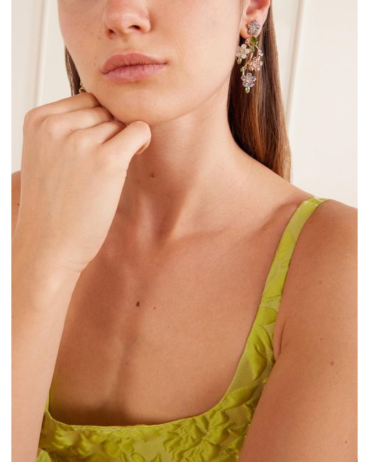 Jennifer Behr White Adeline-Tone Crystal Earrings