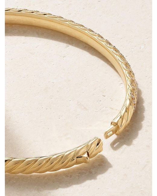 David Yurman Natural Sculpted Cable 18-Karat Diamond Bangle