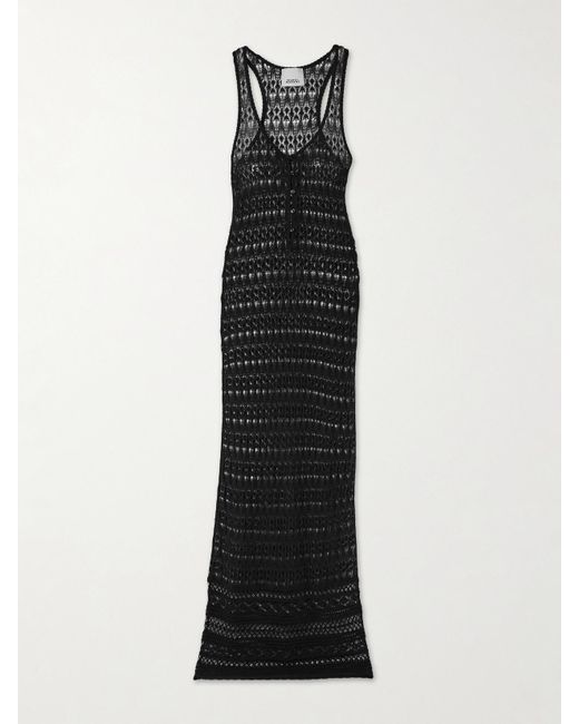 Isabel Marant Black Pernille Maxikleid Aus Einer Gehäkelten Baumwollmischung