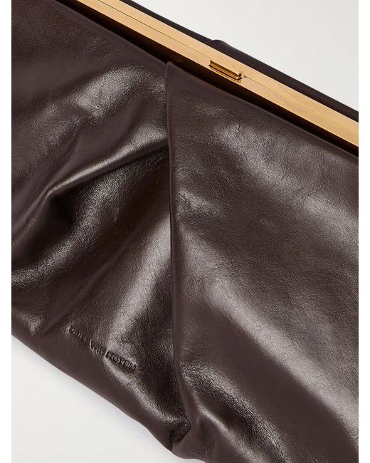 Dries Van Noten Brown Clutch Aus Leder