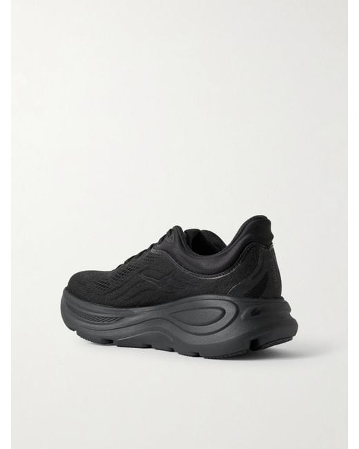 Hoka One One Black Bondi 9 Rubber-Trimmed Mesh Sneakers