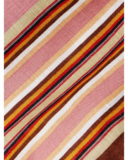 Faithfull The Brand Pink Ebbe Bandeau-Oberteil Aus Gestreiftem Leinen Mit Raffungen