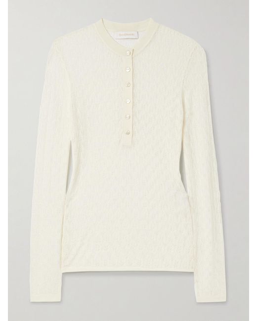 Zimmermann Natural Pointelle-Knit Lyocell-Blend Top