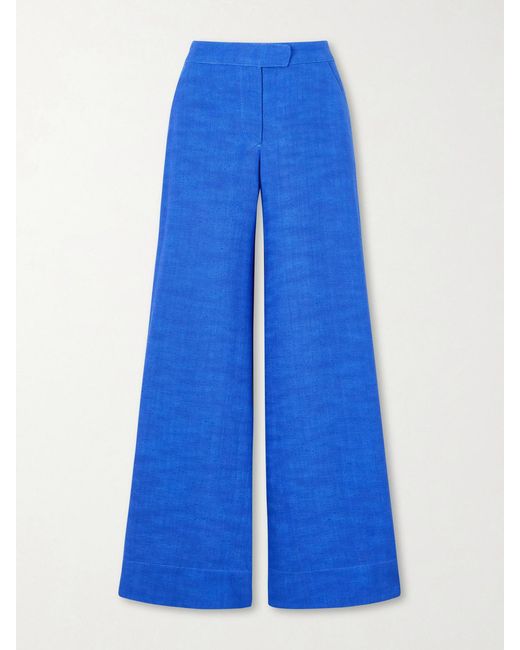 Lisa Marie Fernandez Blue Canvas Wide-Leg Pants