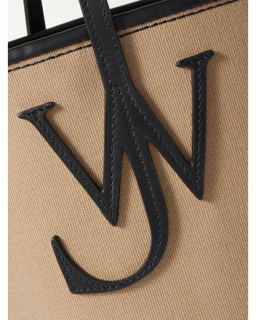 J.W. Anderson Natural Anchor Small Leather-Trimmed Canvas Tote
