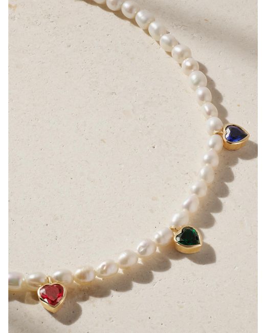 Collier En Or 14 Carats (585/1000) Et Pierres Multiples Synthétiques So Much Love Alison Lou en coloris Natural