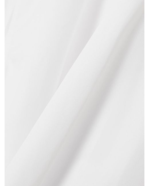 Dries Van Noten White Tie-Detailed Gathered Cotton-Poplin Shirt