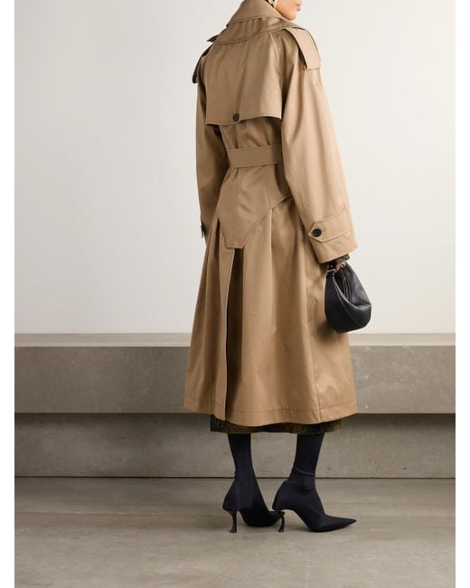 Jean Paul Gaultier Natural Mehrlagiger Trenchcoat Aus Baumwoll-Twill Mit Applikation Und Bindegürtel