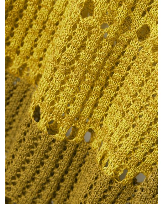 Escvdo Yellow Mishi Ombré Knitted Cotton Mini Dress