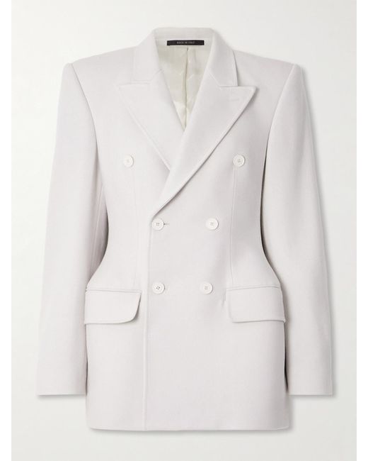 Balenciaga Natural Hourglass Double-Breasted Cashmere Blazer