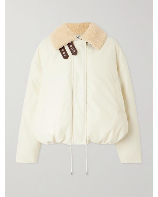 Loewe Natural Jacke Aus Shell Aus Einer Baumwollmischung Mit Shearling-Besatz