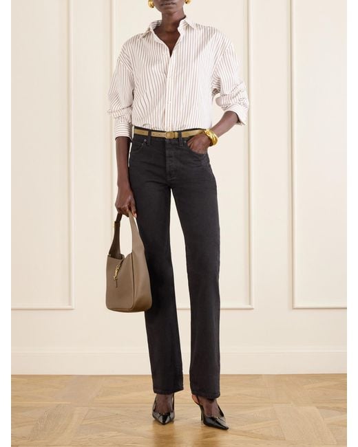 Saint Laurent Brown Le 5 À 7 Supple Small Leather Shoulder Bag