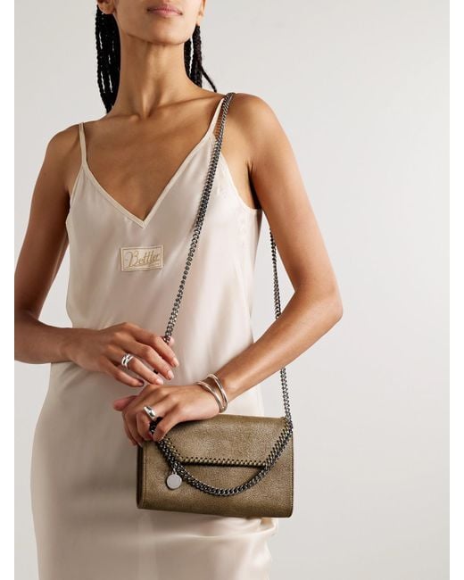 Sac Porté Épaule En Matière Végétarienne À Chaîne Falabella Mini Stella McCartney en coloris White