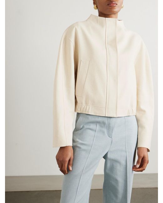 Loulou de Saison Natural Bago Cropped Textured Cotton-Blend Twill Jacket