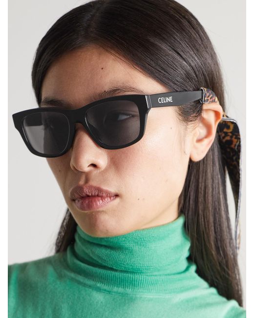 Céline Black Square-Frame Acetate Sunglasses