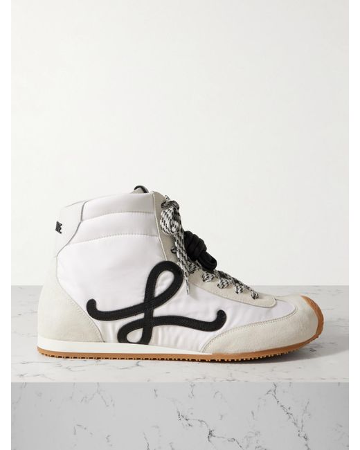 Loewe White Ballet Runner 2.0 Sneakers Aus Shell Und Veloursleder Mit Lederbesätzen