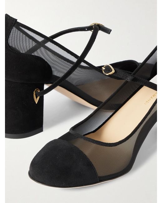 JENNIFER CHAMANDI Black Paolo 65 Mesh And Suede Pumps