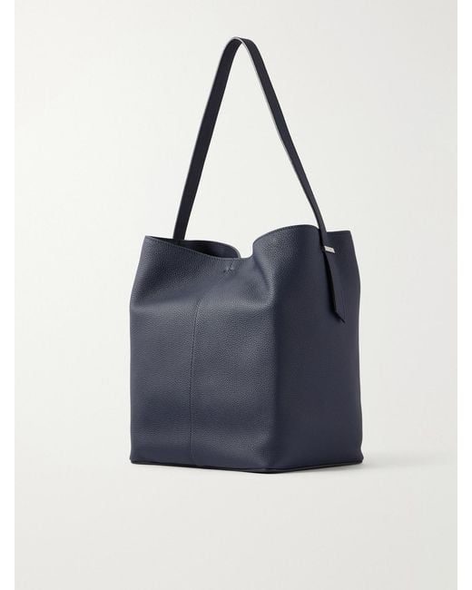 Metier Blue Tilt 22 Textured-Leather Shoulder Bag