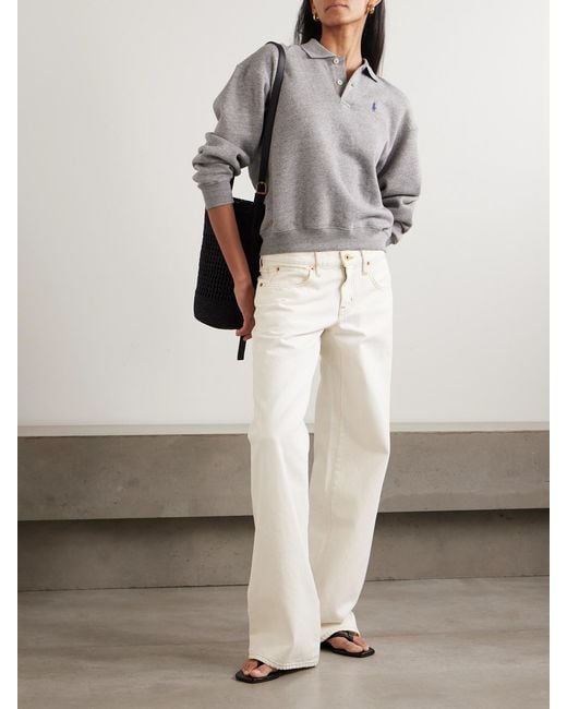 SLVRLAKE Denim White Lexi Low-Rise Wide-Leg Jeans