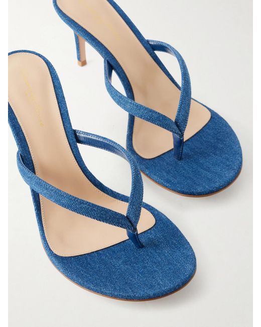 Gianvito Rossi Blue Calypso 70 Denim Sandals
