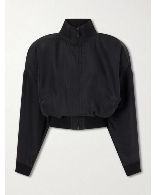 Gucci Black Cropped Silk Jacket