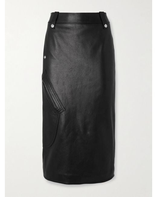Alexander McQueen Black Midirock Aus Leder