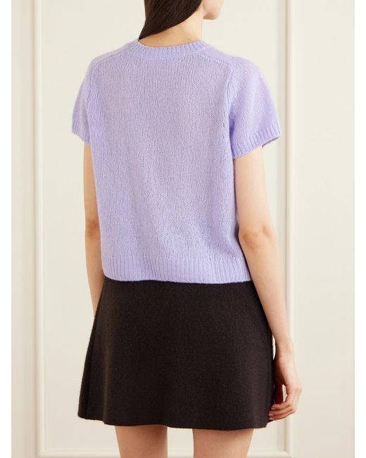 Lisa Yang Purple Siona Cashmere And Silk T-Shirt