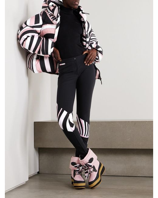 Emilio Pucci Blue Paneled Printed Stretch-Shell Ski Pants