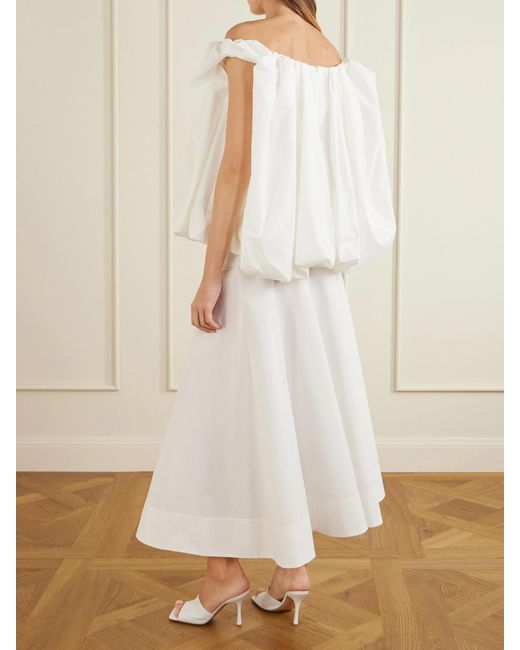 Jacquemus White The Lavande Stretch Cotton-Blend Voile Blouse